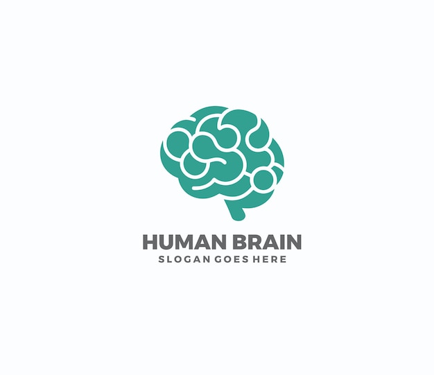 Free vector human brain logo template design