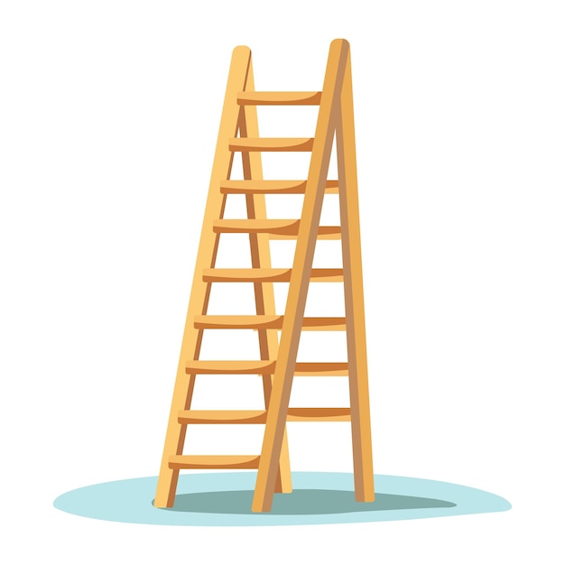 Free vector icon illustration wooden ladder isolated on white background