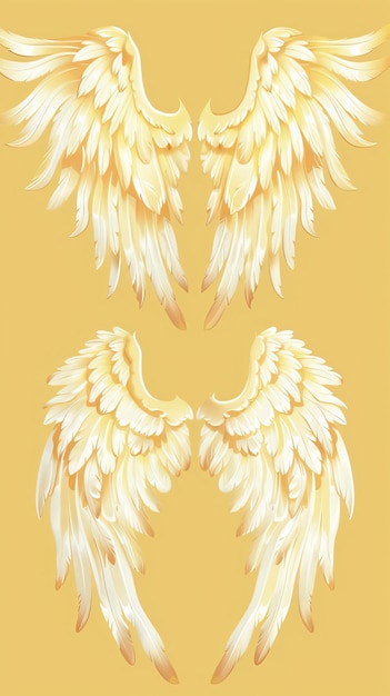 Free vector illustration Cute angel wings set