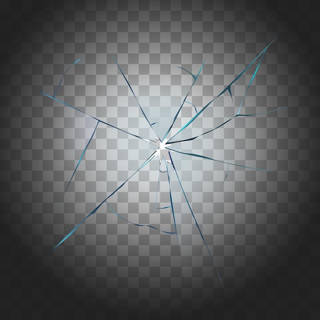 Vector free vector illustration in realistic style of broken cracked glass