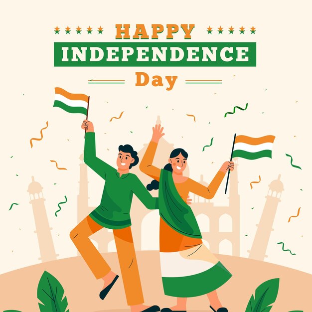 Free Vector Indian Independence Day Design