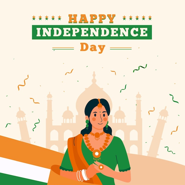 Free Vector Indian Independence Day Design