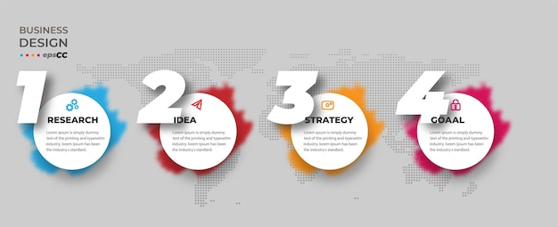 Free vector infographic business template with circular elements