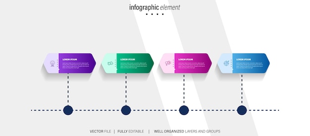 Free vector infographic steps concept creative banner design