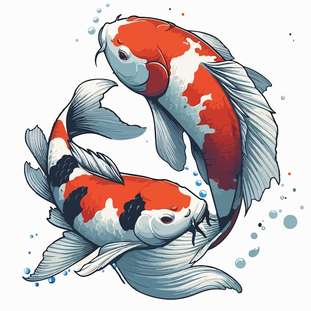 Vector free vector koi koi fish icon koi sketch red koi fish