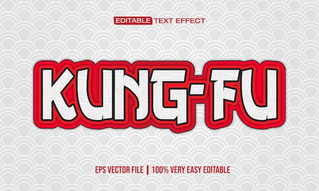 Free vector kungfu chinese style text effect