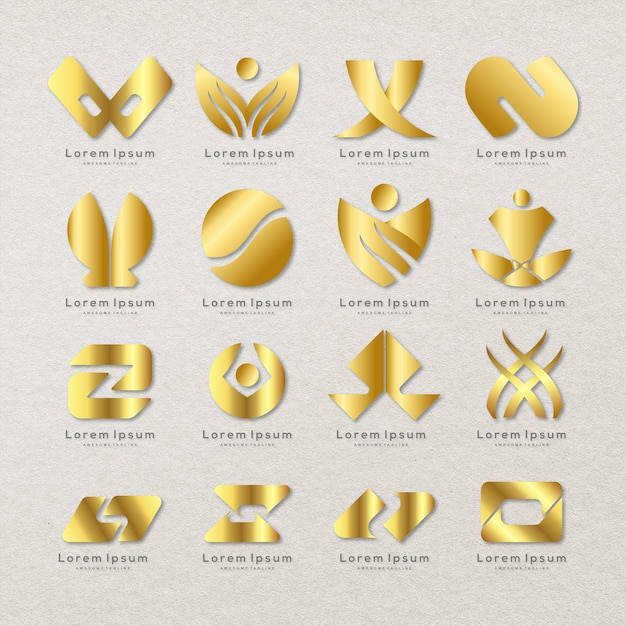 Free vector luxury golden logo collection