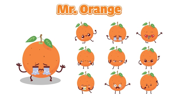 Free vector mascot images of the Orange set