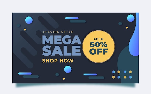 Free vector mega sales background with abstract shapes