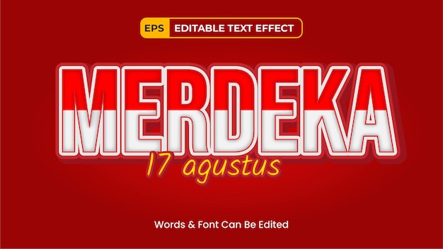 Free vector merdeka text effect