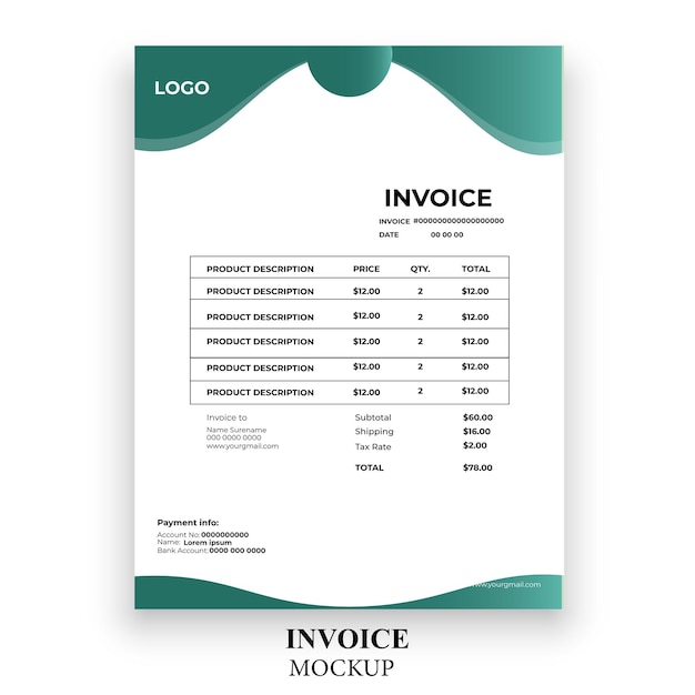 Free vector minimal invoice modern simple design template