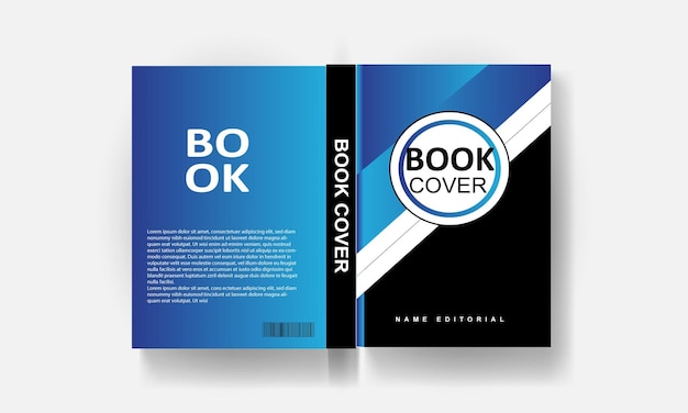 Free vector minimal modern book cover design with abstract gradient mockup view