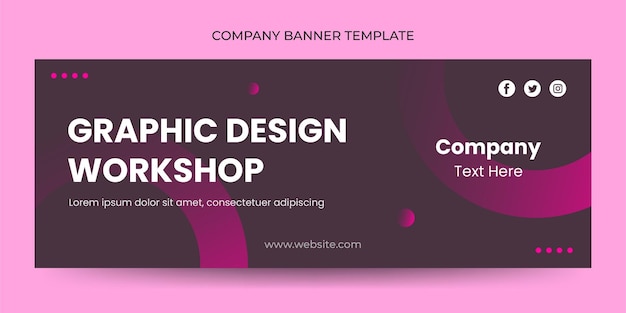 Free Vector Modern Banner Business Company with Minimalis Shape