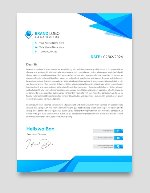 Free vector modern business and corporate letterhead template