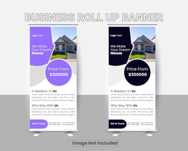 Free vector modern business rack card or dl flyer templates Rollup Banner