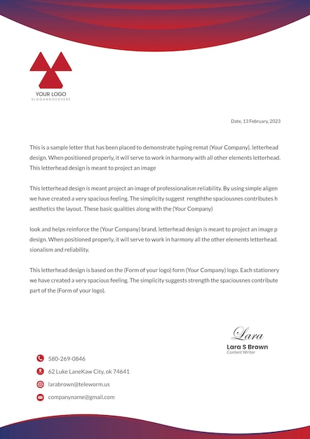 Free vector modern company letterhead