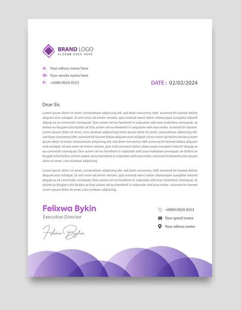 Free vector modern corporate letterhead template