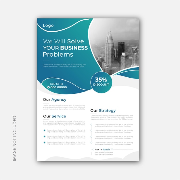 Free vector modern corporative flyer design editable