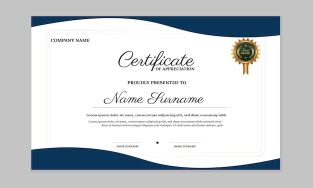 Free vector modern flat certificate design template