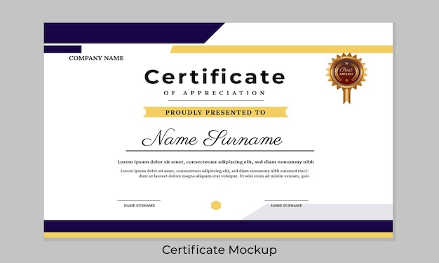 Free vector modern flat certificate design template