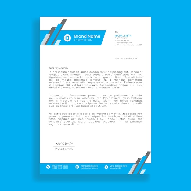 Free Vector modern letterhead template design