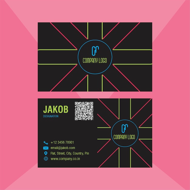 Free vector modern professional business visiting card