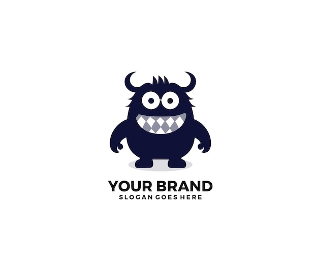 Free vector monster cute mascot logo design