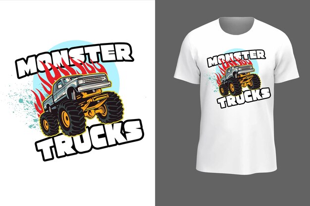 Vector free vector mostar trucks tshirt design