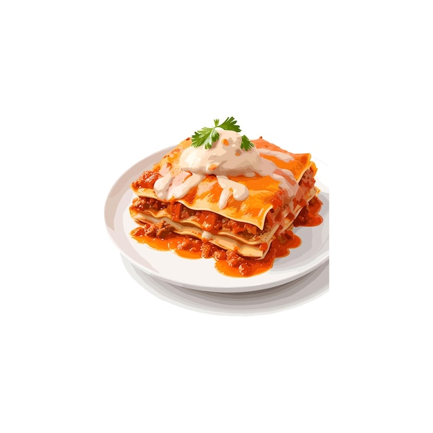 Vector free vector of mouthwatering classic lasagna with vegetables