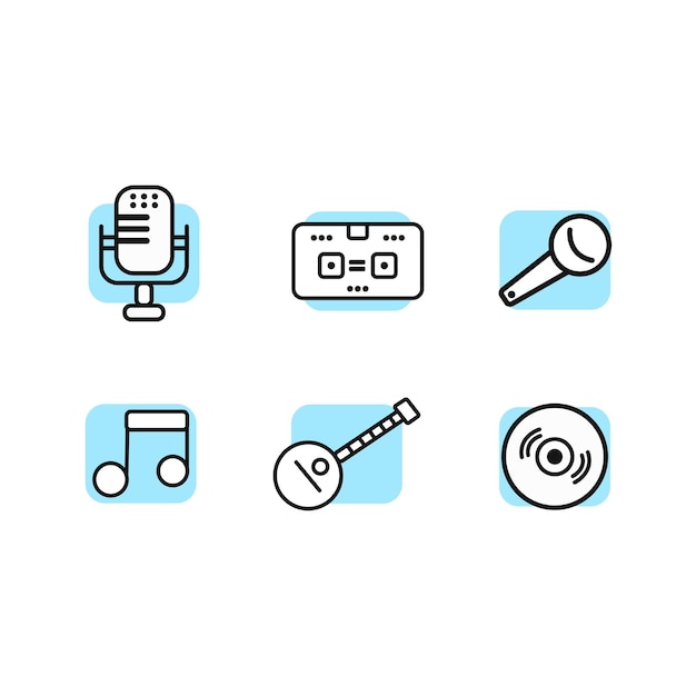 Free vector musical icons illustration set