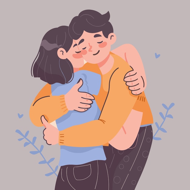 Free Vector National Hugging day illustration design Ai Generated