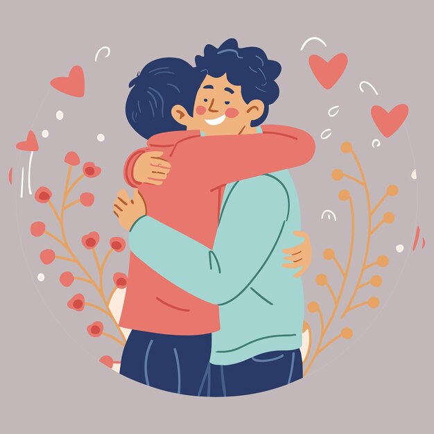 Free Vector National Hugging day illustration design Ai Generated