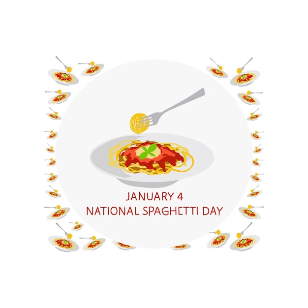 Vector free vector national spaghetti day 4 january