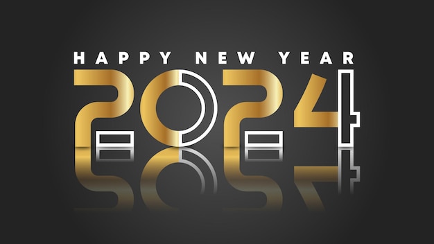 Free vector new year background with reflection