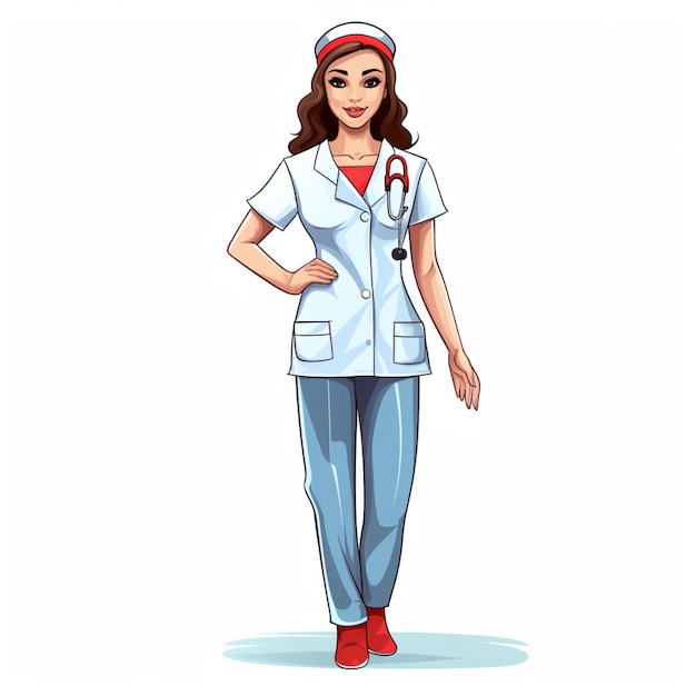 Free vector nurse clipart painting isolated