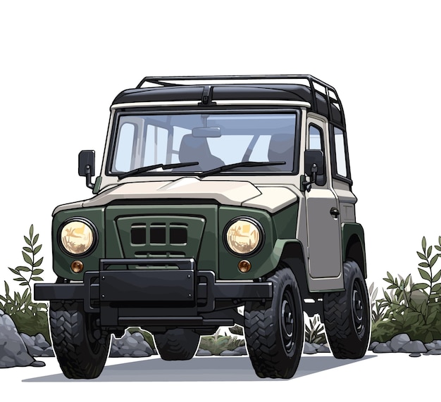 free vector offroad suv car japanese style