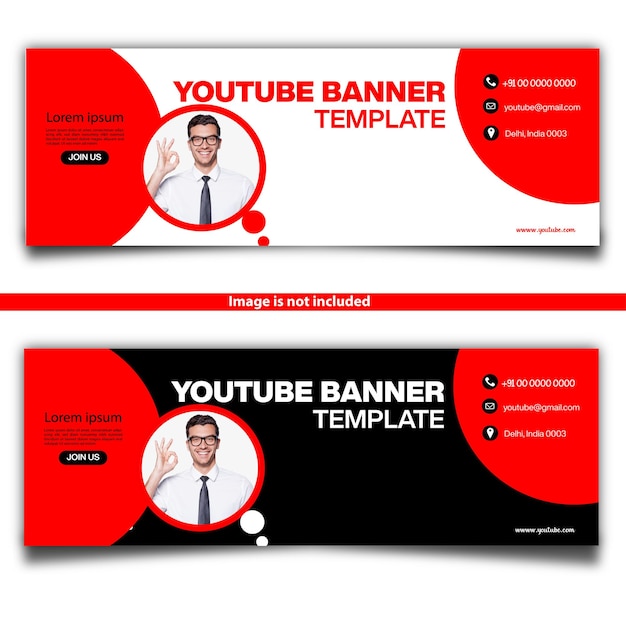 Free vector organic flat youtube banner template