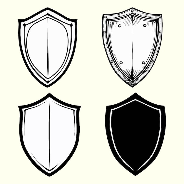 Free vector pack of shields silhouettes