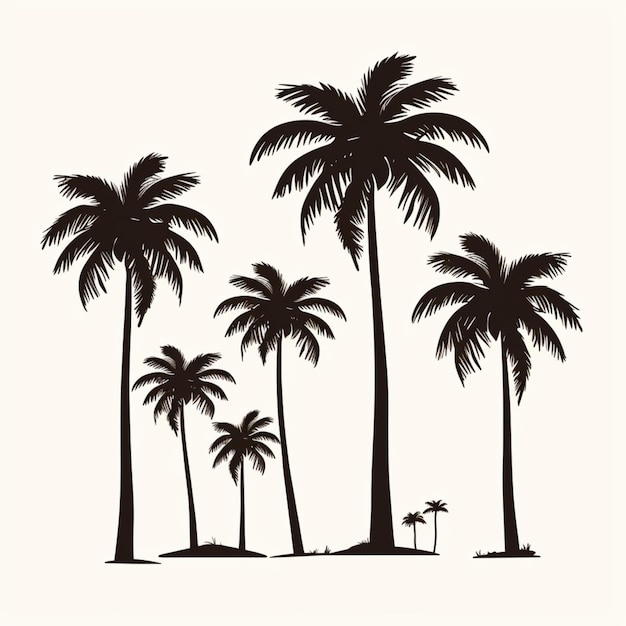 Free vector Palm Tree vector painting isolated