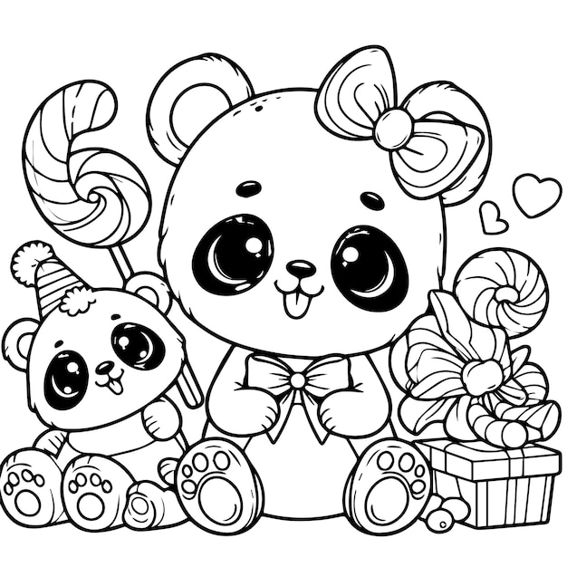 Free Vector Panda Outline Drawing