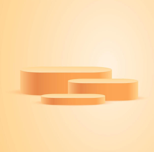 Free vector podium wallpaper with geometrical 3d shapes