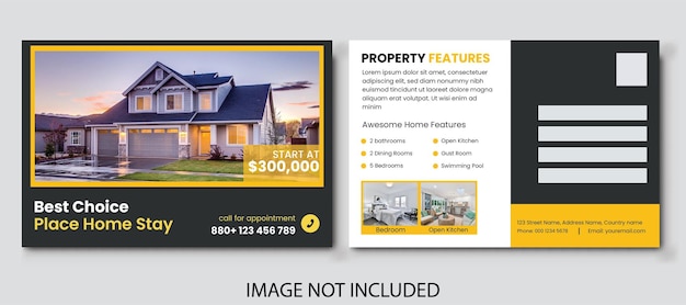 Free vector professional your real estate postcard design template