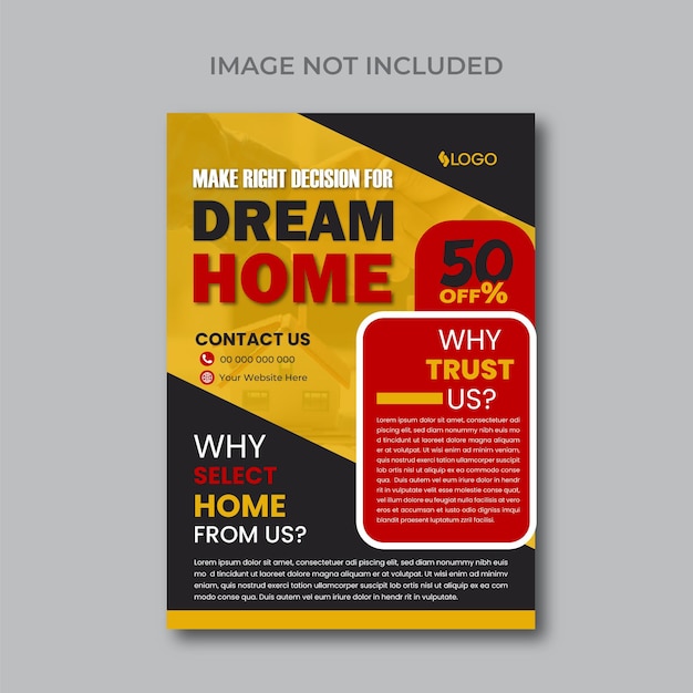 Vector free vector psd real estate house property flyer and square web banner promo