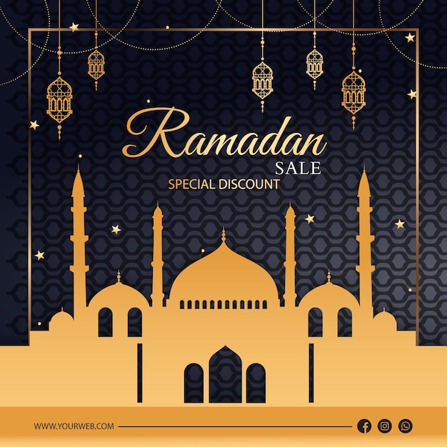 Free vector ramadan kareem post design or islamic festival religious instagram story