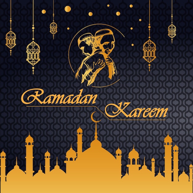 Free vector ramadan kareem post design or islamic festival religious instagram story