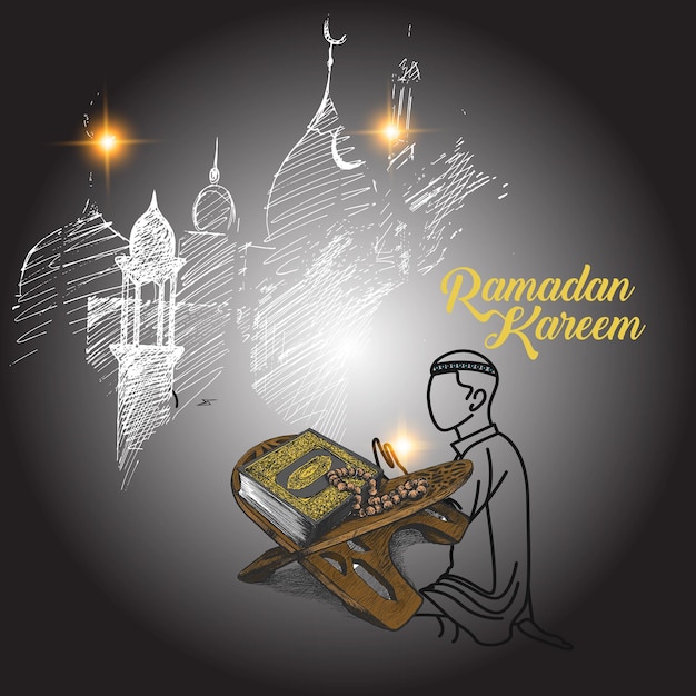 Free vector Ramadan Kareem traditional Islamic festival religious background vector