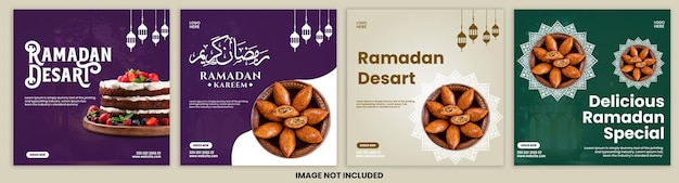 Free vector ramadan posts collection