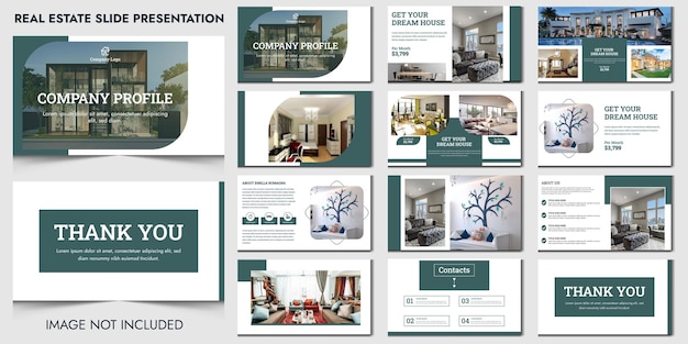 Free Vector real estate presentation slides and corporate slide business PowerPoint presentation