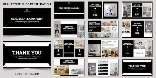 Free Vector real estate presentation slides and corporate slide business PowerPoint presentation