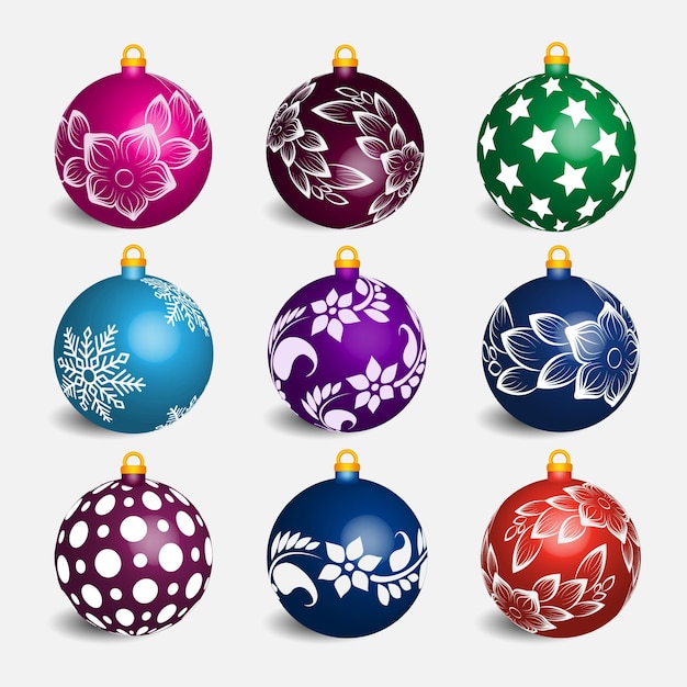 Free vector realistic Christmas balls illustration